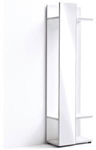 Corona Coat Stand In White Gloss With Mirror