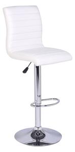 Ripple Faux Leather Bar Stool In White With Chrome Base