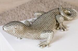 Gecko Carlo Poly Ornament In Silver