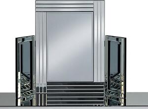 Elena Dressing Table Mirror In Silver With Triple Bar