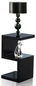 Miami High Gloss S Shape Design Side Table In Black