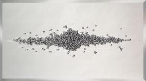 Maria Glass Wall Art In Silver With Glitter Clusters Crystals