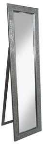 Aliza Floor Standing Cheval Mirror In Silver Mosaic Frame