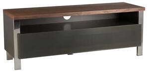 Reston Small Wooden TV Stand With Glass Door In Walnut