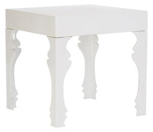 Louis Rectangular High Gloss Side Table In White