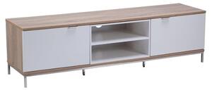 Cerritos Medium Wooden TV Stand In Light Oak And White