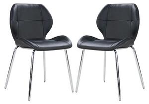 Darcy Black Faux Leather Dining Chairs In A Pair