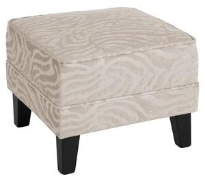 Wembley Foot Stool In Natural Fabric With Wooden Legs