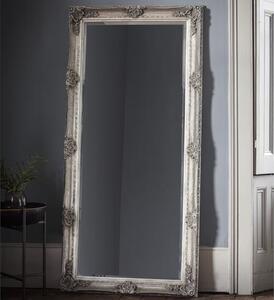 Wickford Large Rectangular Leaner Floor Mirror In Silver