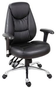 Pearl Leather Home And Office Chair In Black