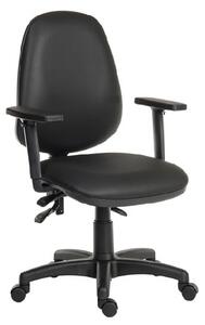 Pecos Leather Home And Office Chair In Black