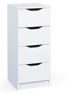 Crick Narrow Chest of Drawers In White With 4 Drawers