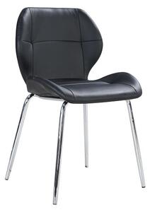 Darcy Faux Leather Dining Chair In Black With Chrome Legs