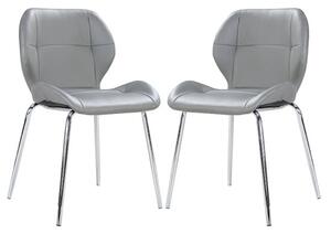 Darcy Grey Faux Leather Dining Chairs In A Pair