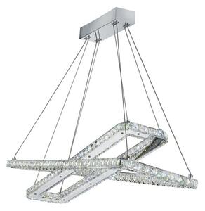 Sylvia Ceiling Pendant Rectangle In Chrome And Crystals Glass