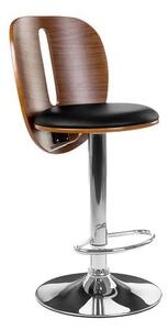 Crofton Bar Chair In Black Faux Leather Seat With Chrome Base