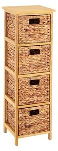 Maize Narrow Wooden Chest Of 4 Basket Drawers In Natural