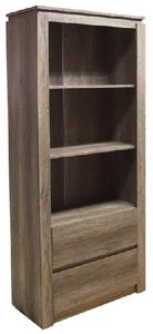 Camerton Wooden Bookcase In Oak With 2 Drawers And Shelves