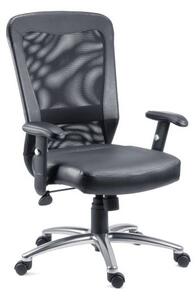 Belmar Leather Home And Office Chair With Chrome Legs In Black