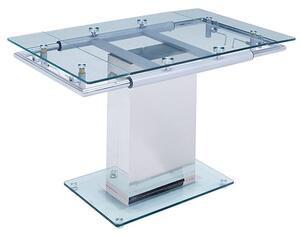 Enke Extending Clear Glass Dining Table With Chrome Base