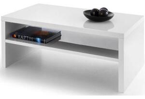 Maelie Coffee Table In White High Gloss With UnderShelf