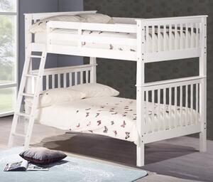 Malvern Wooden Small Double Bunk Bed In White