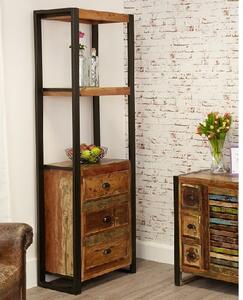 London Urban Chic Wooden Alcove Bookcase With 3 Drawers