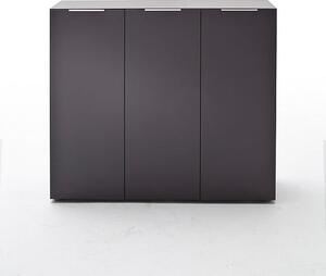 Genie Wide Shoe Cabinet In Matt Anthracite With 3 Doors