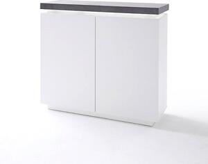 Mentis Sideboard In Matt White And Concrete With LED