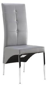 Vesta Studded Faux Leather Dining Chair In Grey