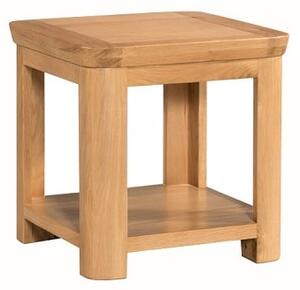 Empire Square Wooden Lamp Table With Undershelf