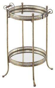 Sherin Mirrored Side Table And Serving Tray In Metal