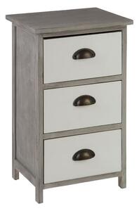 Riley Wooden 3 Drawers Chest In Grey With White Fronts