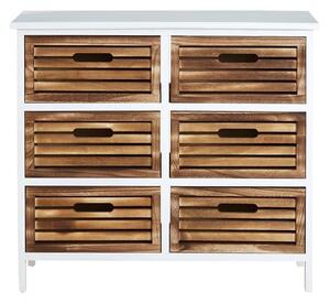 Marie Wooden Chest Of 6 Drawers In White And Natural