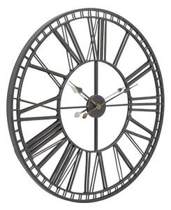 Oliver Wall Clock In Black Iron With Glass Front Panel