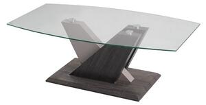 Alexa Glass Coffee Table In Dark Grey And Champagne High Gloss