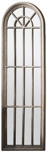 Leona Panelled Window Style Wall Mirror In Weathered Frame