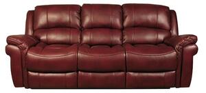 Claton Recliner 3 Seater Sofa In Burgundy Faux Leather