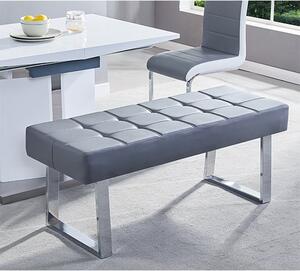 Austin Small Faux Leather Dining Bench In Grey