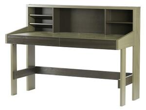 Charlotte Computer Desk In Forrest Charcoal With Shelves