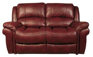 Claton Recliner 2 Seater Sofa In Burgundy Faux Leather