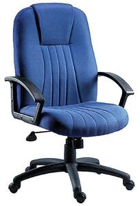 Cromer Home Office Chair In Blue Fabric With Castors