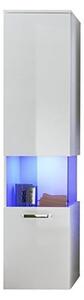 Dale Wall Mounted Left Bathroom Cabinet White High Gloss And LED