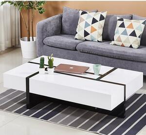 Storm High Gloss Storage Coffee Table In White And Black