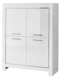 Lorenz Modern Bar Unit In White High Gloss With 4 Doors