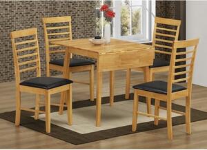 Rivero Drop Leaf Dining Table Square In Light Oak And 4 Chairs