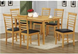 Rivero Dining Table Rectangular In Light Oak And 6 Dining Chairs