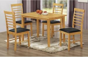 Rivero Wooden Dining Table In Light Oak With 4 Dining Chairs