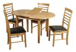 Rivero Extending Dining Table In Light Oak With 4 Chairs