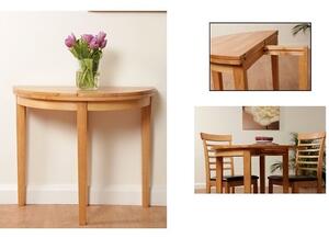 Rivero Extending Halfmoon Dining Table In Light Oak